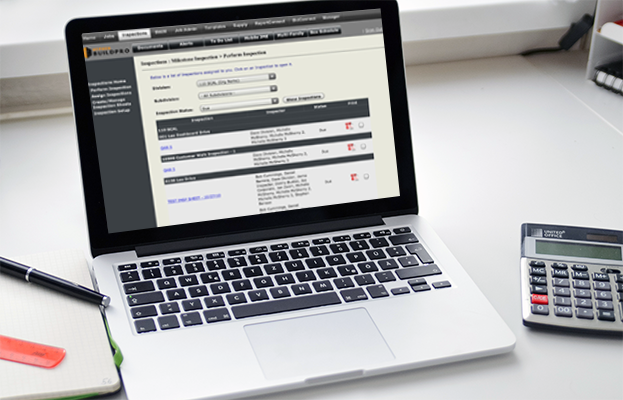 image contains buildpro and scheduling application for home builders