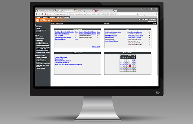 supply pro order management being used on computer